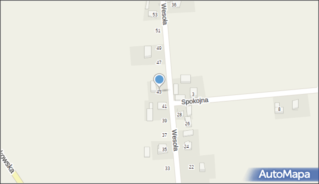 Wielmoża, Wesoła, 43, mapa Wielmoża