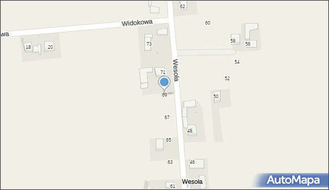Wielmoża, Wesoła, 69, mapa Wielmoża