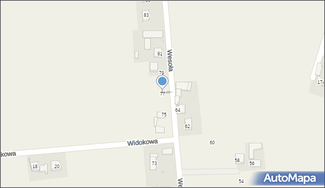 Wielmoża, Wesoła, 77, mapa Wielmoża