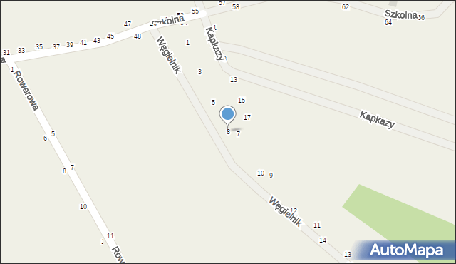 Wola Kalinowska, Węgielnik, 8, mapa Wola Kalinowska