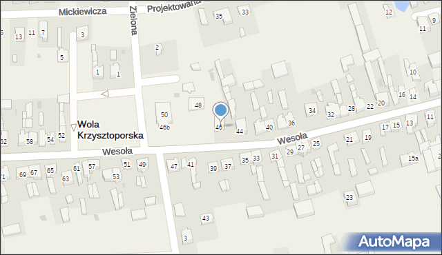 Wola Krzysztoporska, Wesoła, 46a, mapa Wola Krzysztoporska
