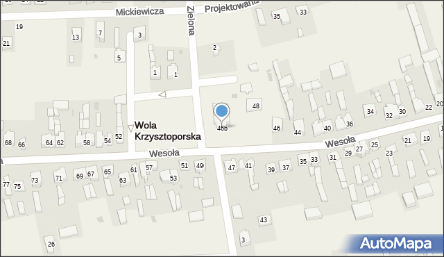 Wola Krzysztoporska, Wesoła, 46b, mapa Wola Krzysztoporska