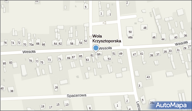 Wola Krzysztoporska, Wesoła, 59, mapa Wola Krzysztoporska