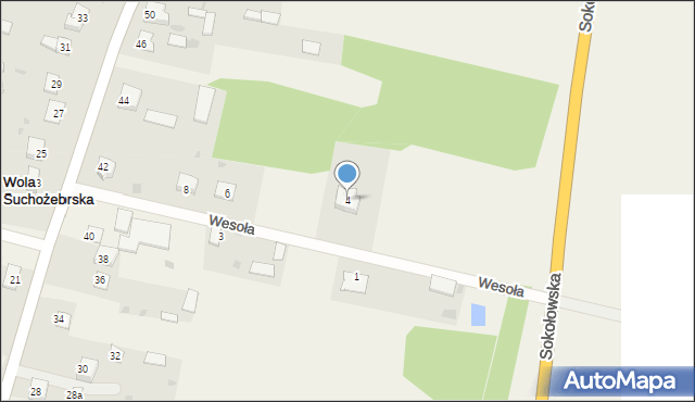 Wola Suchożebrska, Wesoła, 4, mapa Wola Suchożebrska