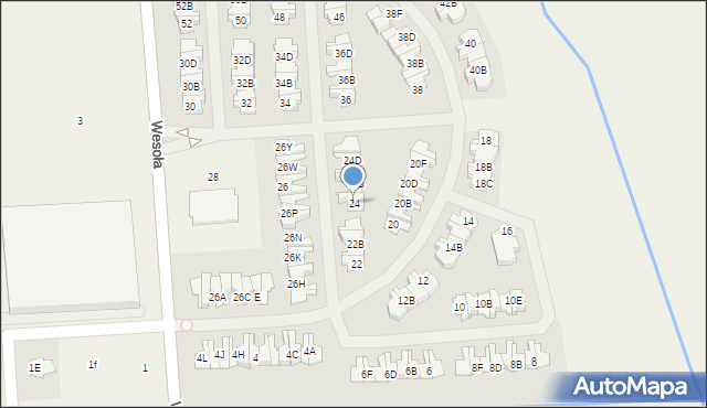 Wólka Kosowska, Wesoła, 24, mapa Wólka Kosowska