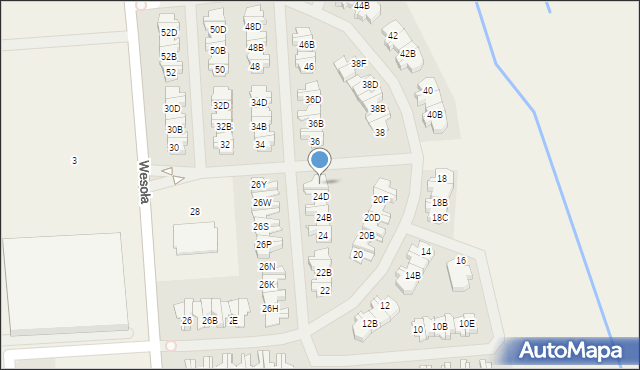Wólka Kosowska, Wesoła, 24E, mapa Wólka Kosowska