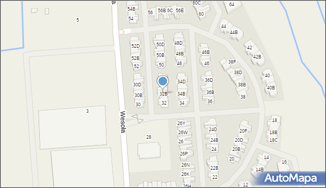 Wólka Kosowska, Wesoła, 32B, mapa Wólka Kosowska