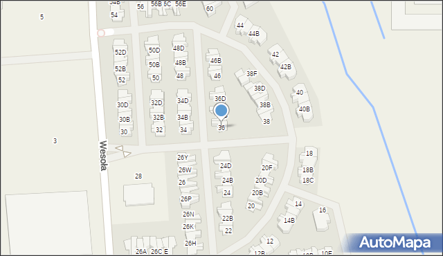 Wólka Kosowska, Wesoła, 36, mapa Wólka Kosowska