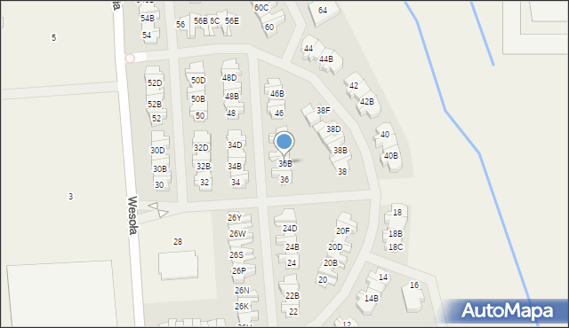 Wólka Kosowska, Wesoła, 36B, mapa Wólka Kosowska