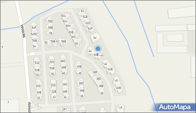 Wólka Kosowska, Wesoła, 44C, mapa Wólka Kosowska