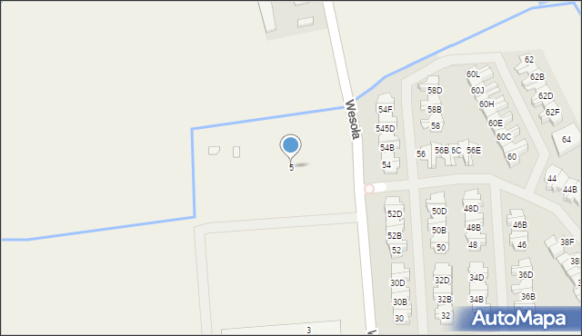 Wólka Kosowska, Wesoła, 5, mapa Wólka Kosowska