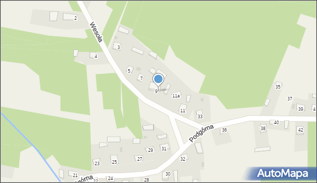 Wólka Zychowa, Wesoła, 9a, mapa Wólka Zychowa