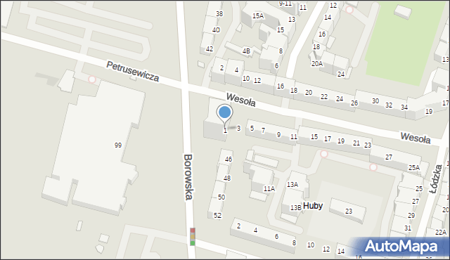 Wrocław, Wesoła, 1, mapa Wrocławia