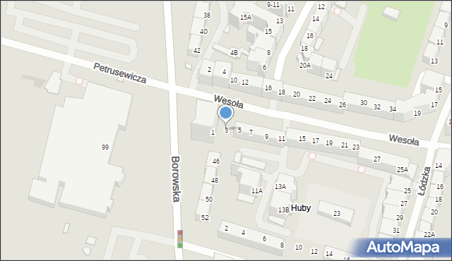 Wrocław, Wesoła, 3, mapa Wrocławia