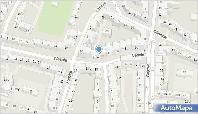 Wrocław, Wesoła, 40, mapa Wrocławia