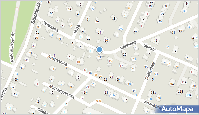 Wrocław, Wełniana, 13, mapa Wrocławia