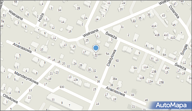 Wrocław, Wełniana, 21, mapa Wrocławia