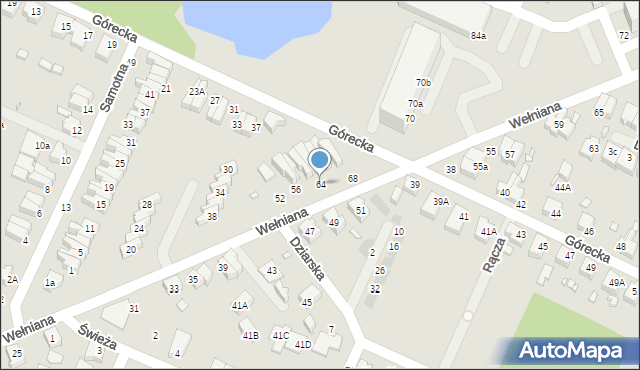 Wrocław, Wełniana, 64, mapa Wrocławia