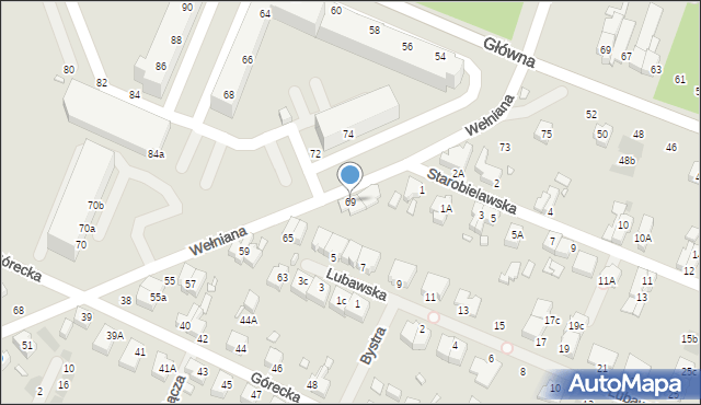 Wrocław, Wełniana, 69, mapa Wrocławia