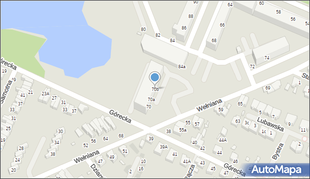 Wrocław, Wełniana, 70b, mapa Wrocławia