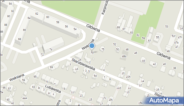 Wrocław, Wełniana, 73, mapa Wrocławia