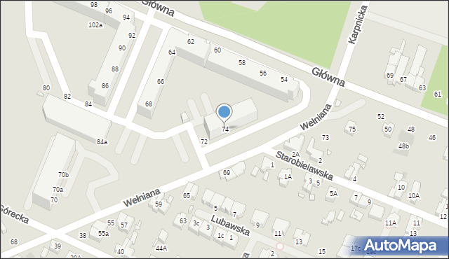 Wrocław, Wełniana, 74, mapa Wrocławia