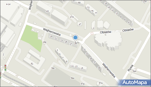 Wrocław, Wejherowska, 29, mapa Wrocławia