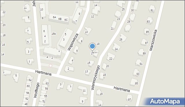 Wrocław, Wereszyckiego Henryka, prof., 17, mapa Wrocławia