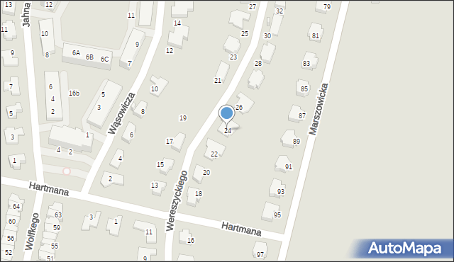 Wrocław, Wereszyckiego Henryka, prof., 24, mapa Wrocławia