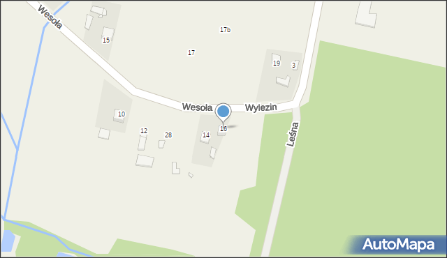 Wylezin, Wesoła, 16, mapa Wylezin