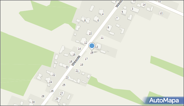Wymysłów, Wesoła, 15, mapa Wymysłów