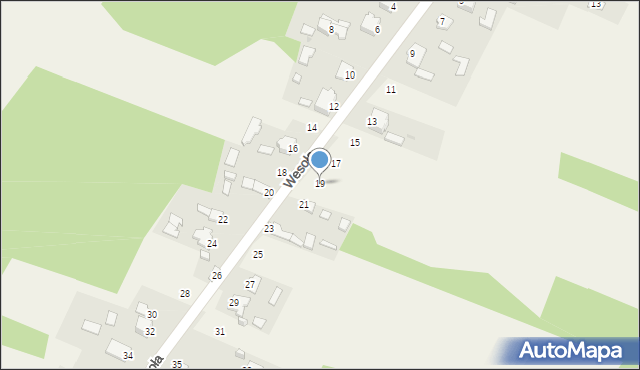 Wymysłów, Wesoła, 19, mapa Wymysłów