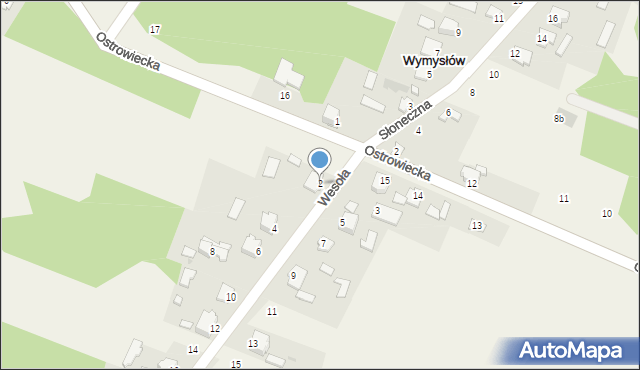 Wymysłów, Wesoła, 2, mapa Wymysłów