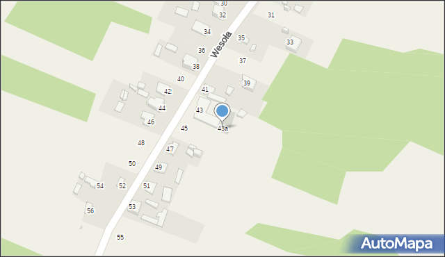 Wymysłów, Wesoła, 43a, mapa Wymysłów