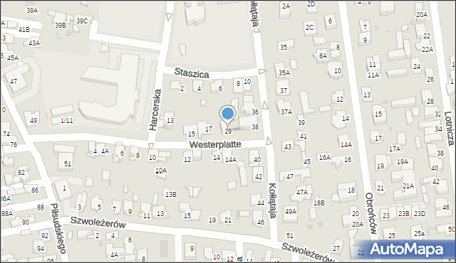 Ząbki, Westerplatte, 19, mapa Ząbki