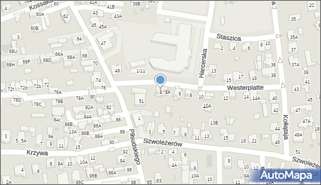 Ząbki, Westerplatte, 4, mapa Ząbki