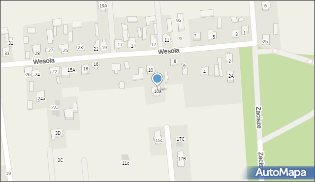Zaborówek, Wesoła, 10a, mapa Zaborówek