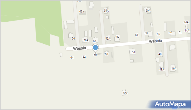 Zaborówek, Wesoła, 60, mapa Zaborówek