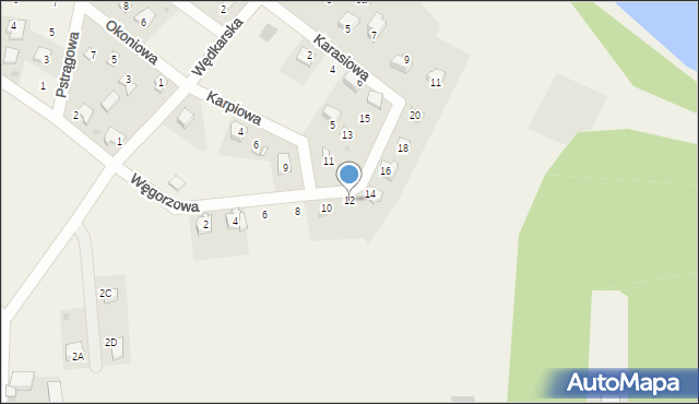 Zaborówiec, Węgorzowa, 12, mapa Zaborówiec