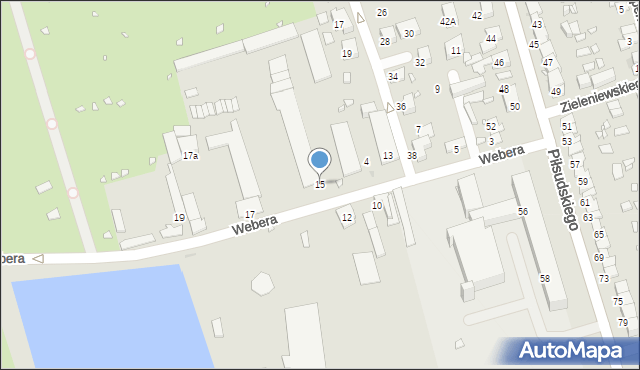 Zabrze, Webera Stanisława, 15, mapa Zabrza