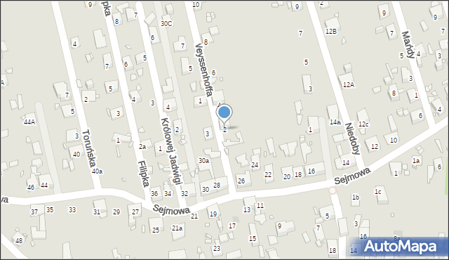 Zabrze, Weyssenhoffa Józefa, 2, mapa Zabrza