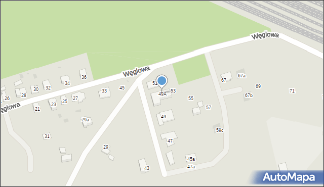 Żagań, Węglowa, 49A, mapa Żagań