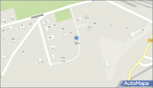 Żagań, Węglowa, 59c, mapa Żagań