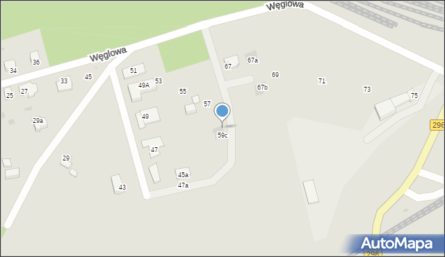 Żagań, Węglowa, 59d, mapa Żagań