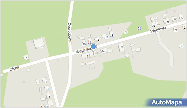 Żagań, Węglowa, 7, mapa Żagań