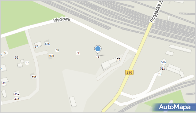 Żagań, Węglowa, 73, mapa Żagań