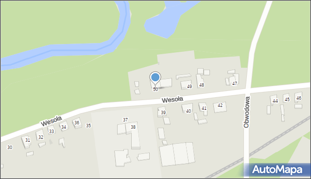 Żagań, Wesoła, 50, mapa Żagań