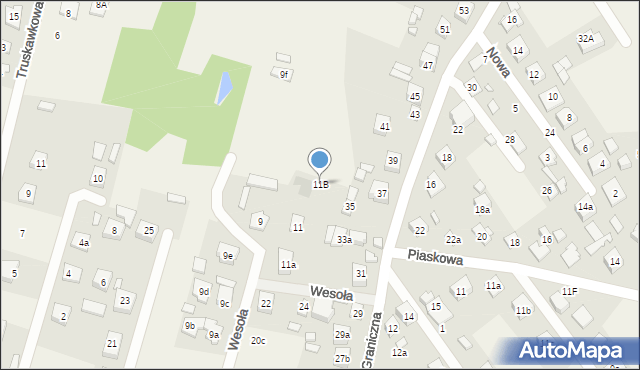 Zagościniec, Wesoła, 11B, mapa Zagościniec