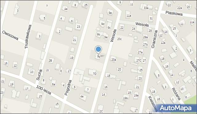 Zagościniec, Wesoła, 7b, mapa Zagościniec
