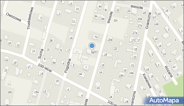 Zagościniec, Wesoła, 7D, mapa Zagościniec
